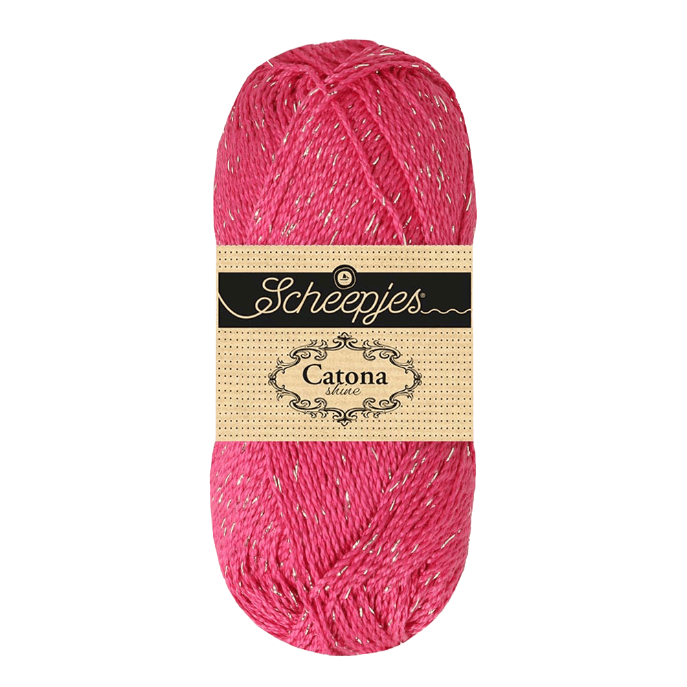 Scheepjes Yarn Shocking Pink with Silver Scheepjes | Catona Shine | 4 Ply | 1778