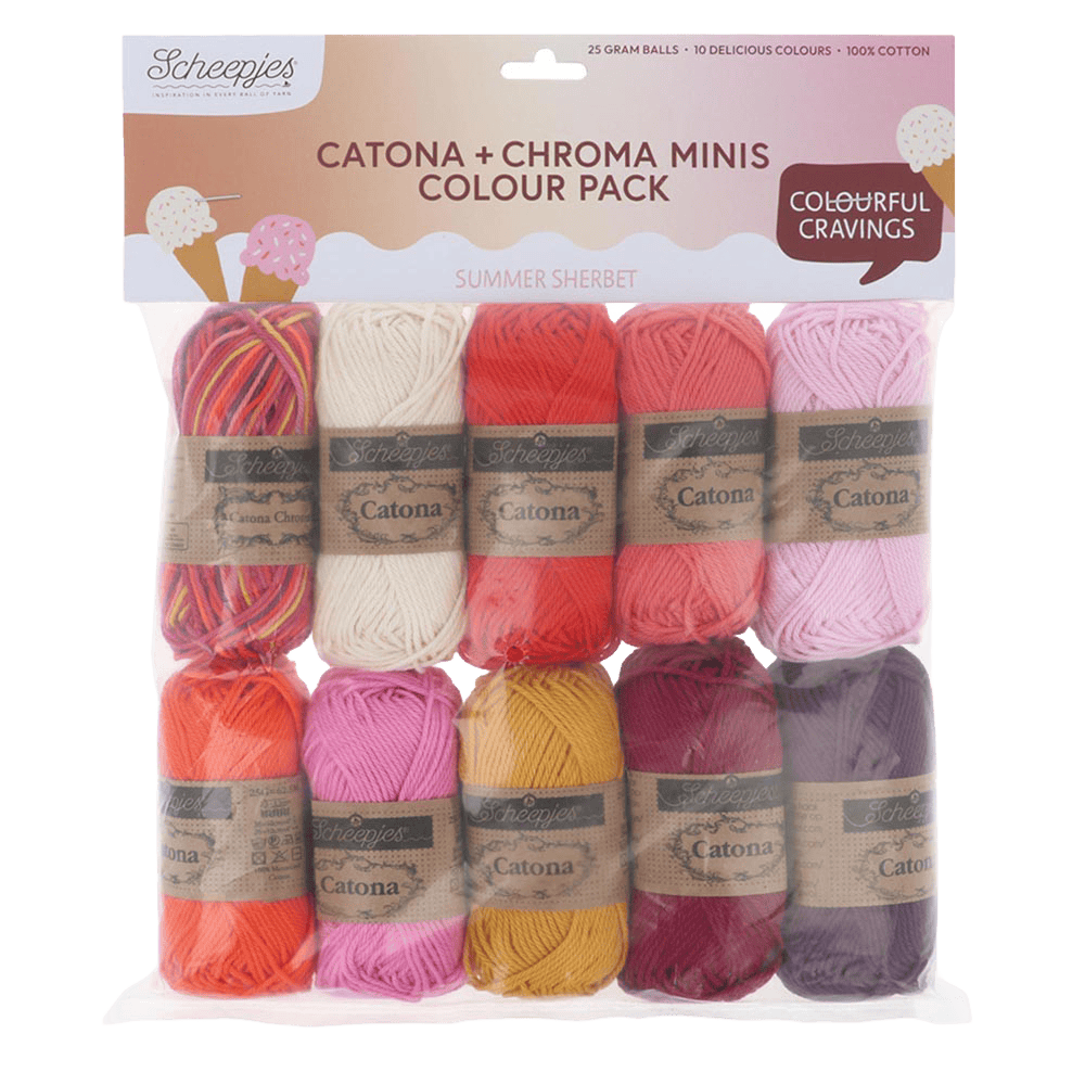 Scheepjes Yarn Summer Sherbet Scheepjes | Catona & Chroma Colour Packs | 4 Ply | 2496