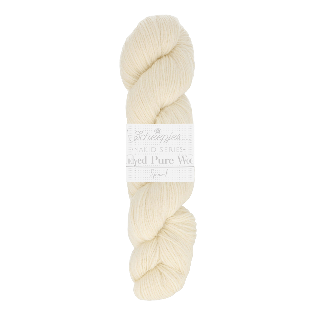 Scheepjes Yarn Undyed Pure Wool Sport 1 x 100g Scheepjes | Nakid Pure Wool | 1741