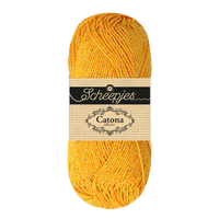 Scheepjes Yarn Yellow Gold with Gold Scheepjes | Catona Shine | 4 Ply | 1778