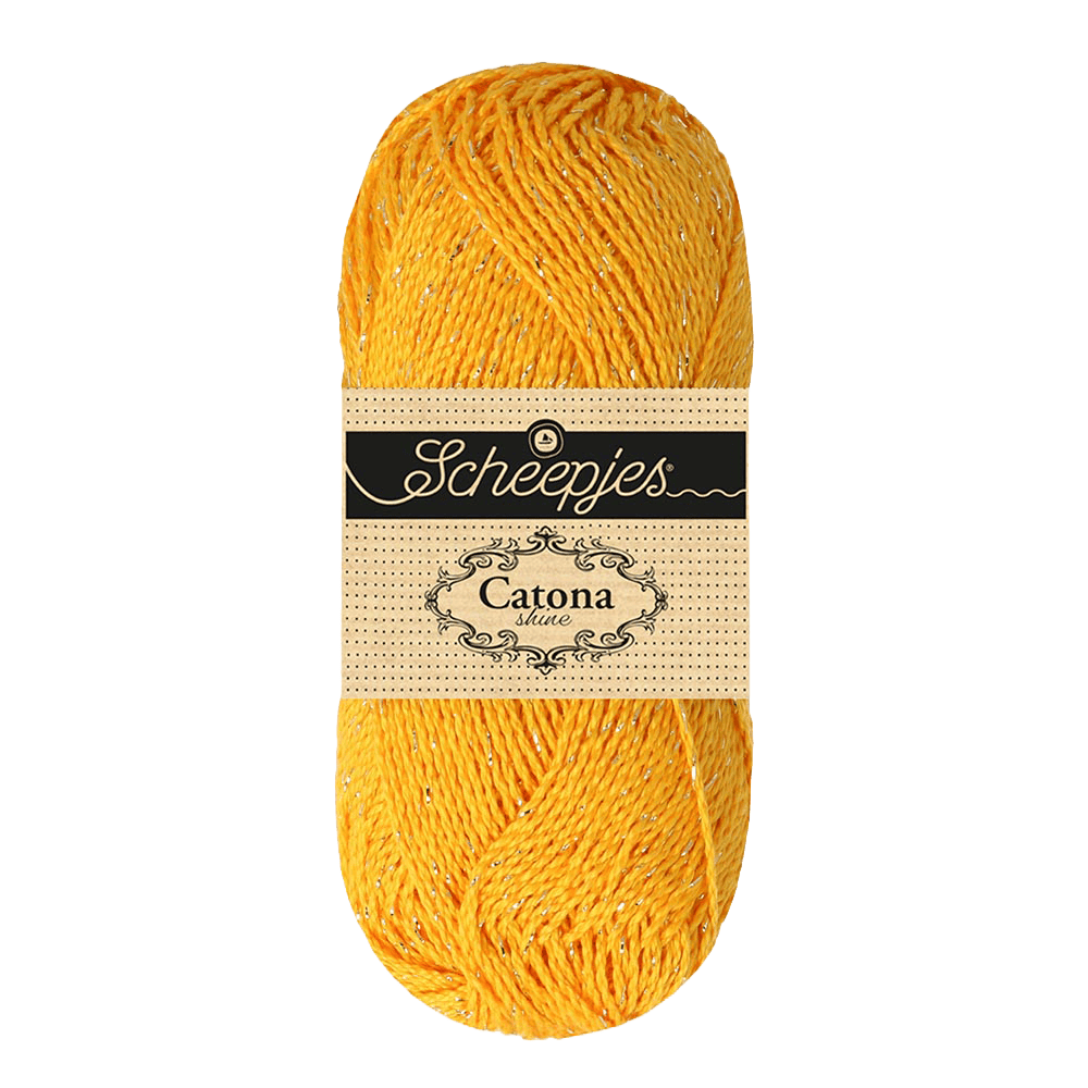 Scheepjes Yarn Yellow Gold with Gold Scheepjes | Catona Shine | 4 Ply | 1778
