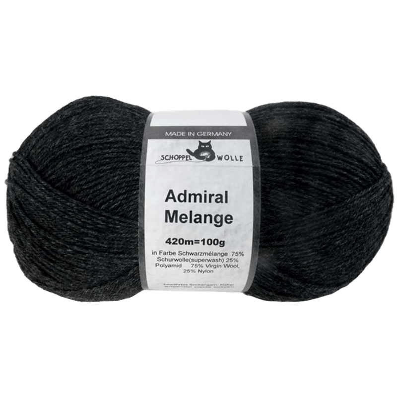 Schoppel Wolle Yarn Black Mélange SCHOPPEL | Sock Yarn | Admiral Mélange | 1566K
