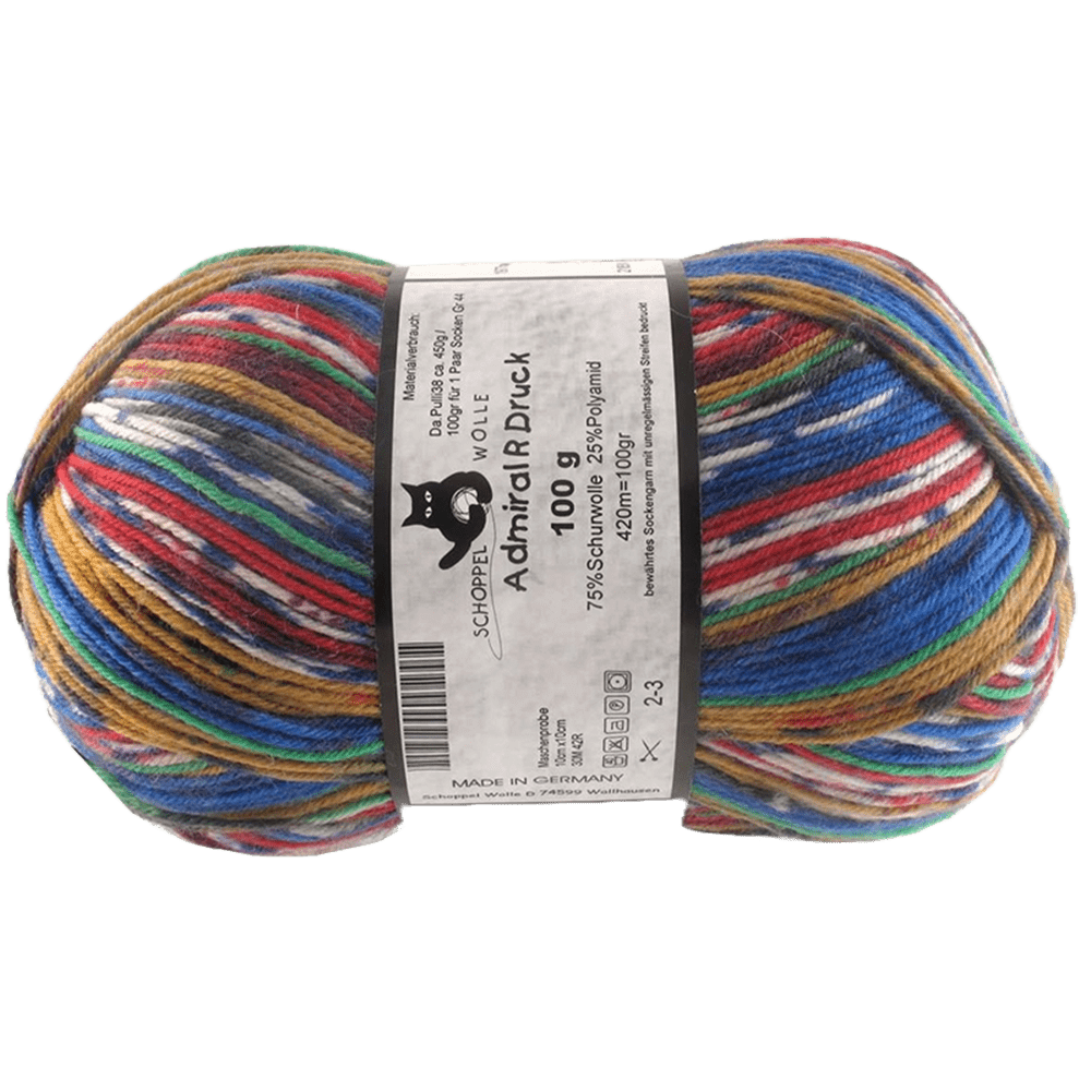 Schoppel Wolle Yarn Blue House SCHOPPEL | Sock Yarn | Admiral R Druck | 1566R