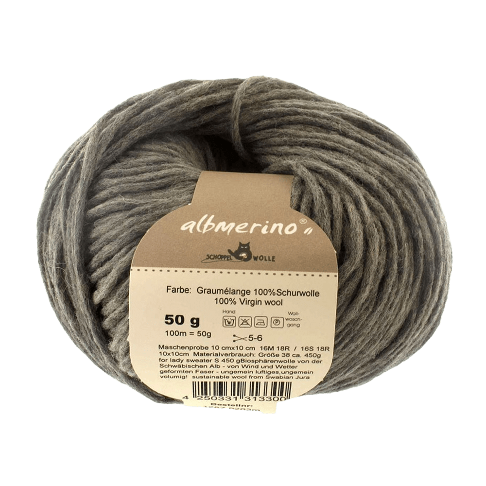 Schoppel Wolle Yarn Grey Mélange SCHOPPEL | Albmerino | Aran / Chunky | 10 Pack | 1287