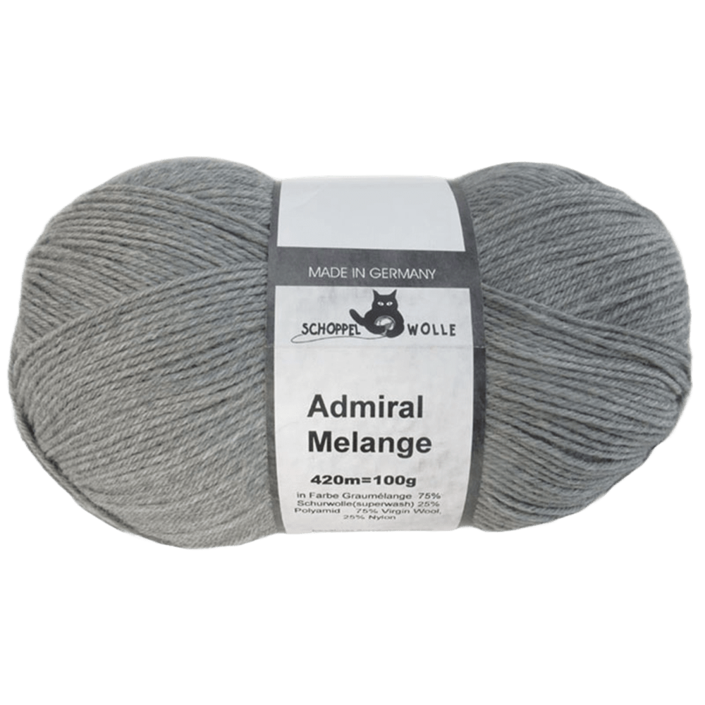 Schoppel Wolle Yarn Grey Mélange SCHOPPEL | Sock Yarn | Admiral Mélange | 1566K