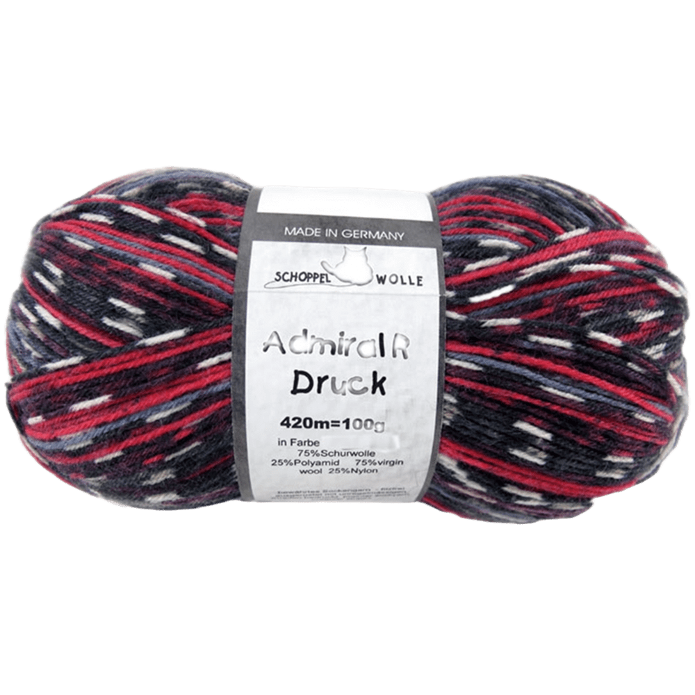 Schoppel Wolle Yarn Katzenbeißer SCHOPPEL | Sock Yarn | Admiral R Druck | 1566R