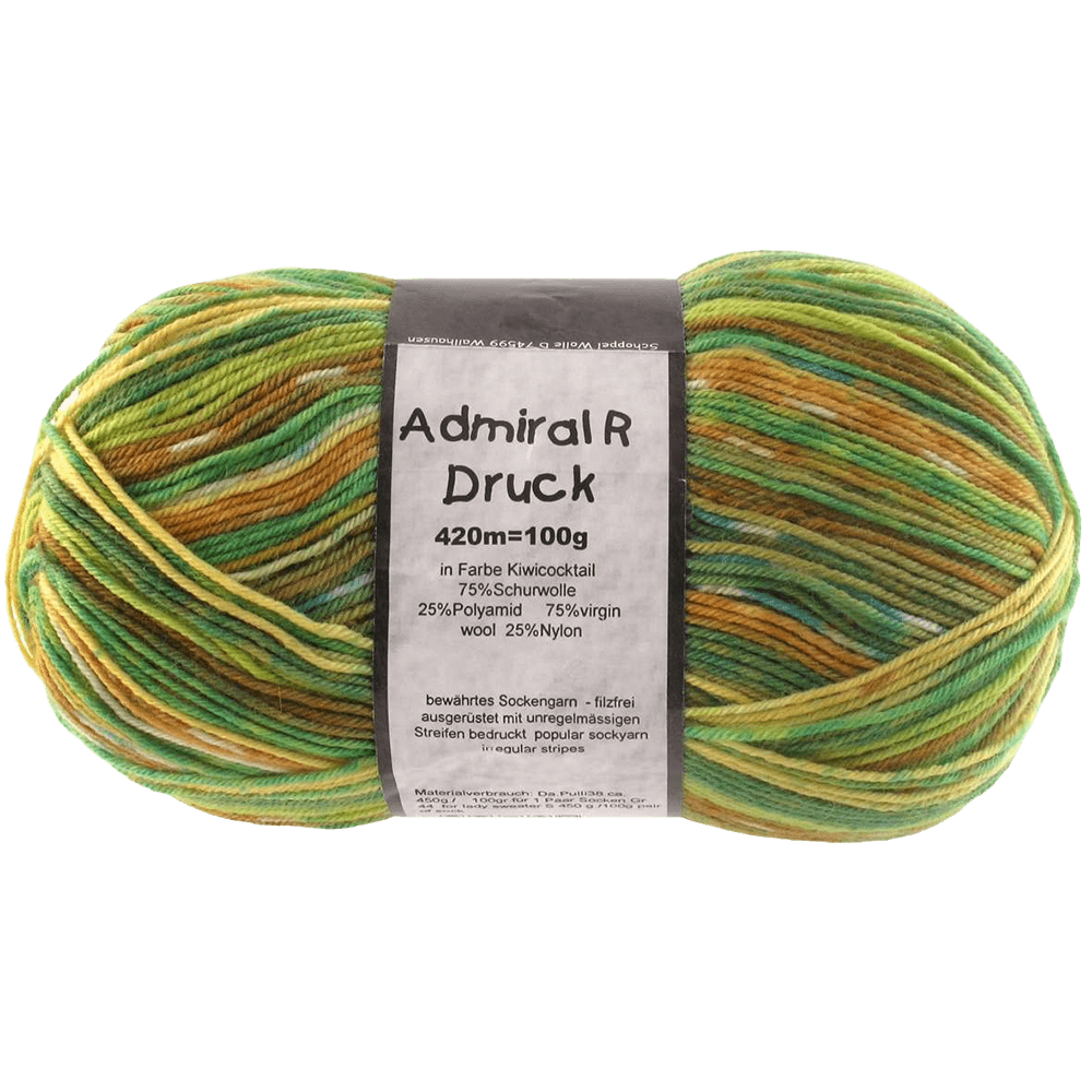 Schoppel Wolle Yarn Kiwi Cocktail SCHOPPEL | Sock Yarn | Admiral R Druck | 1566R