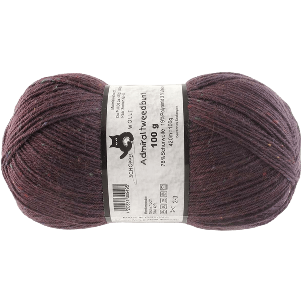 Schoppel Wolle Yarn Prune SCHOPPEL | Sock Yarn | Admiral Tweed Bunt | 254