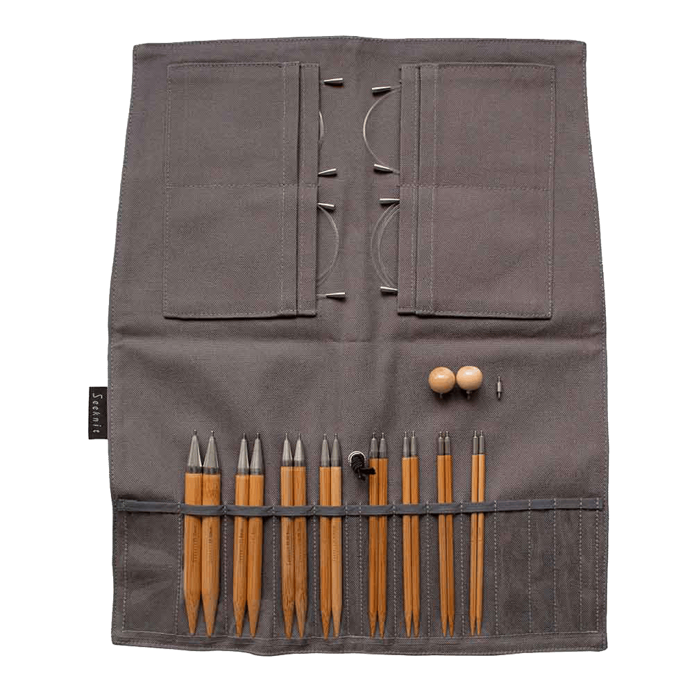 Seeknit Knitting Needle Grey Seeknit | 12.5cm Interchangeable Knitting Needle Tips Grand Set | Curve
