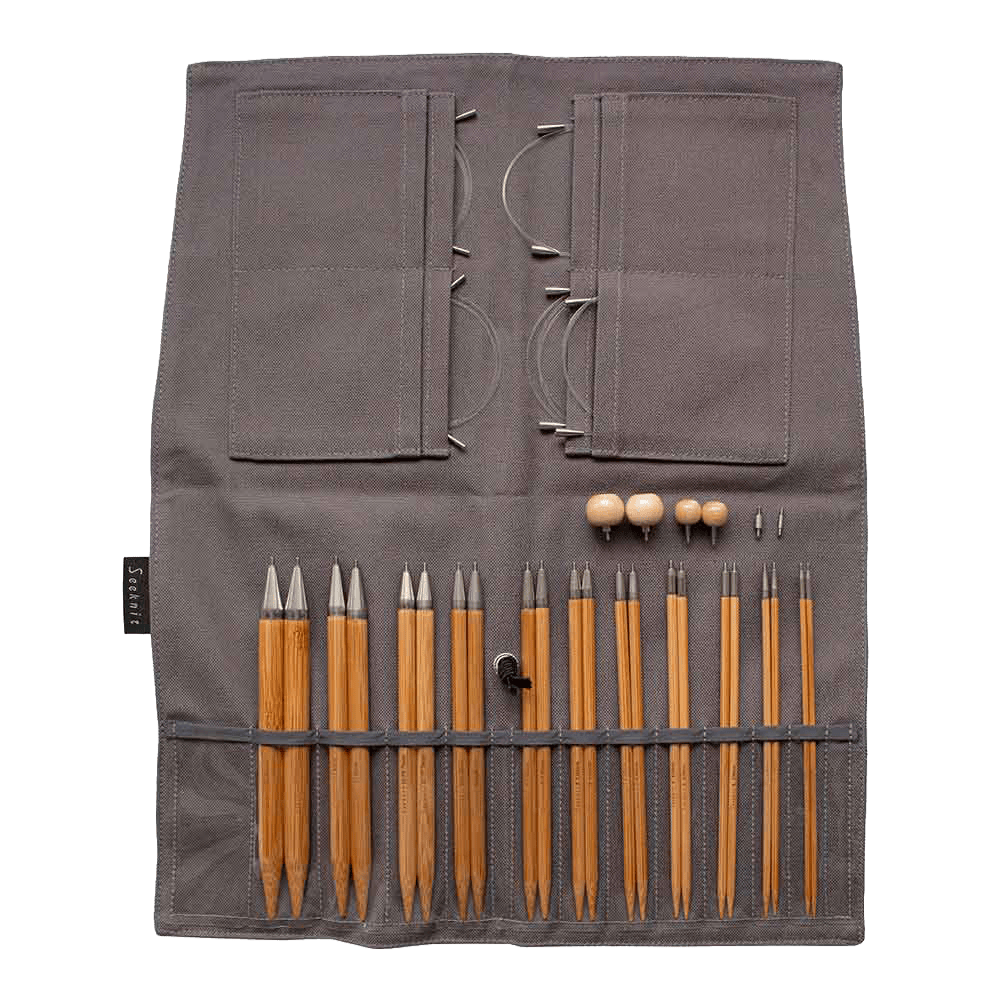 Seeknit Knitting Needle Grey Seeknit | 15cm Interchangeable Knitting Needle Tips Premier Set | Curve