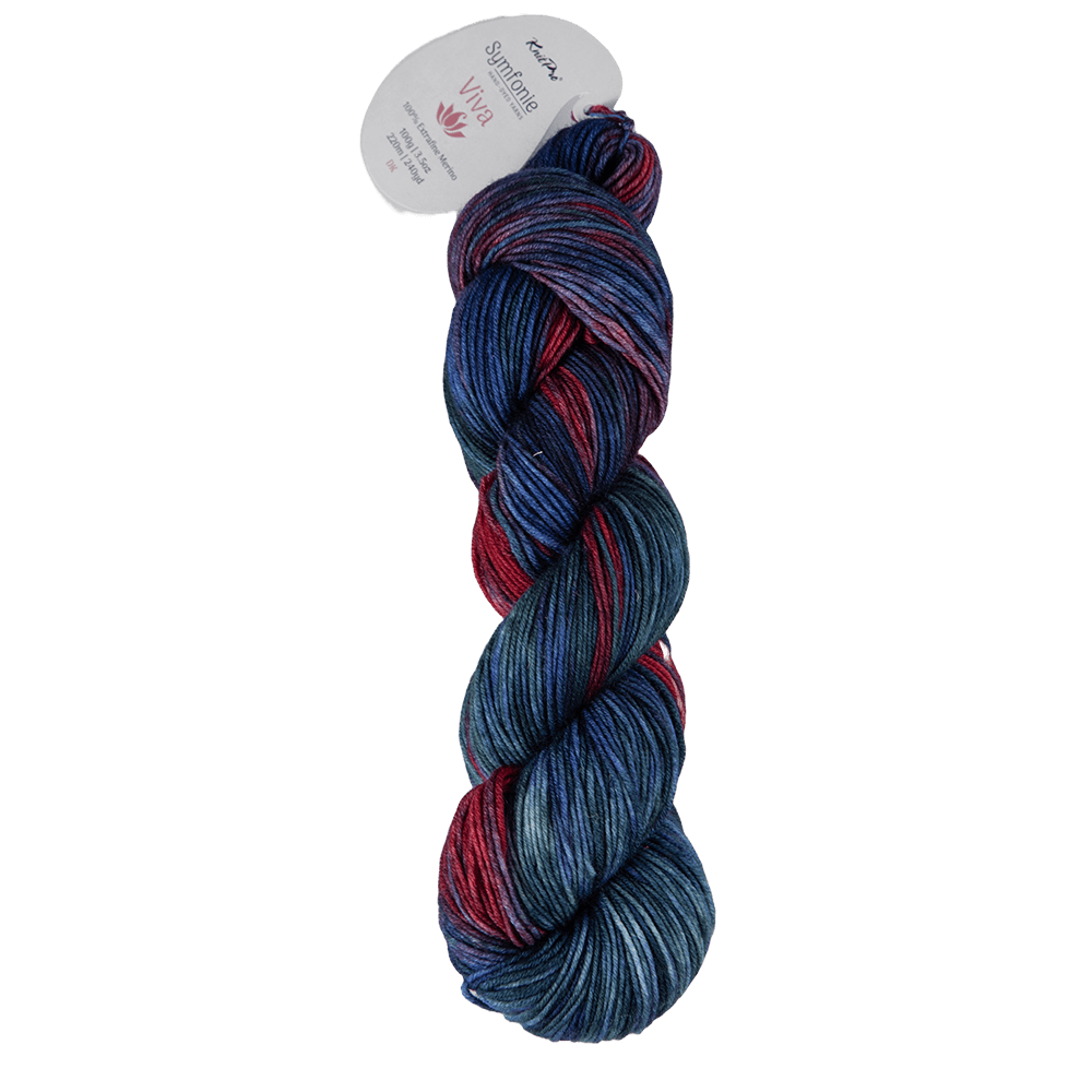 Symfonie Hand Dyed Yarns Yarn Twilight Flame Symfonie Hand-Dyed Yarns | Viva | Extrafine Merino | Variegated Colour | DK