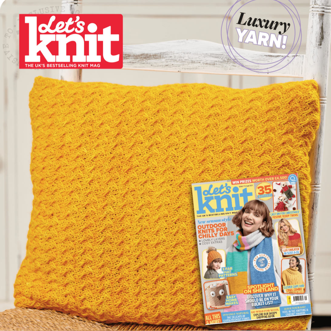 Diagonal Weave Cushion Cover - featured in Let's Knit magazine issue 174 | McIntosh