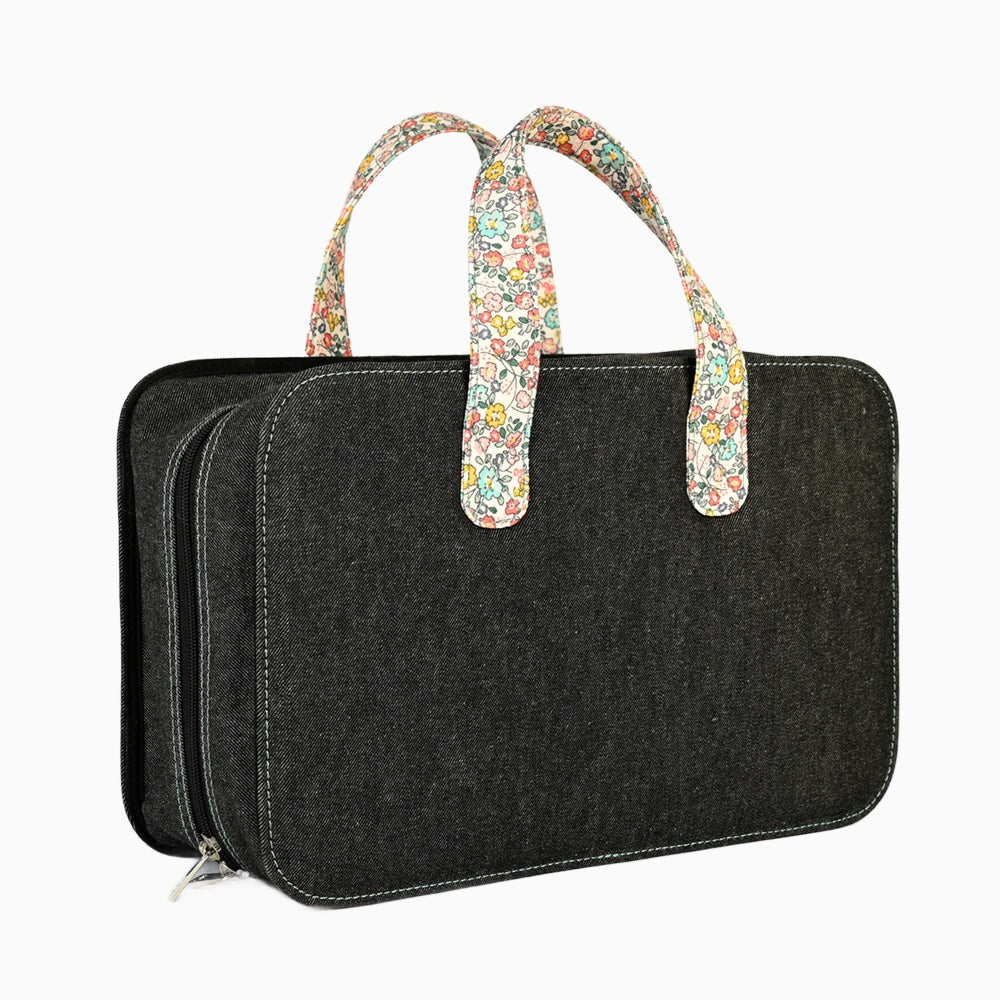 KnitPro | Bloom Doctor Bag | Black Denim and Floral Print | McIntosh