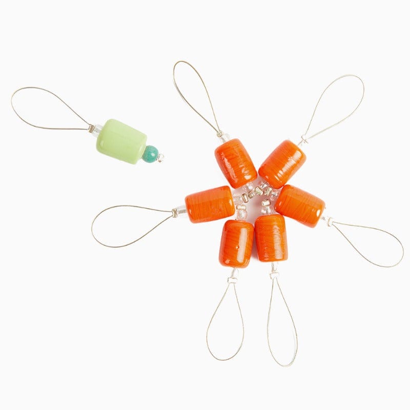 KnitPro Knitting Needles Orange Lilly KnitPro | ZOONI | Stitch Markers in coloured beads