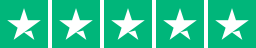 Trustpilot 5 white stars on green background 